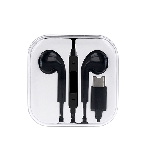Слушалки с микрофон micro USB Type C MEGA BASS, Черен