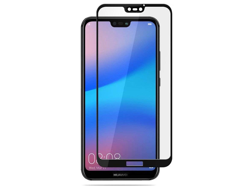 Стъклен протектор 5D Full Glue за Huawei P20 Lite , Черен