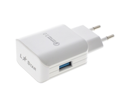 Адаптер 220v LS TC9 Quick Charge 3.0, Бял