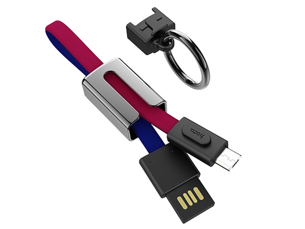 USB Кабел HOCO U36 към Micro USB , Червен/ Син