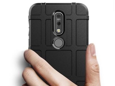 Удароустойчив Гръб Grid за Nokia 7.1, Черен