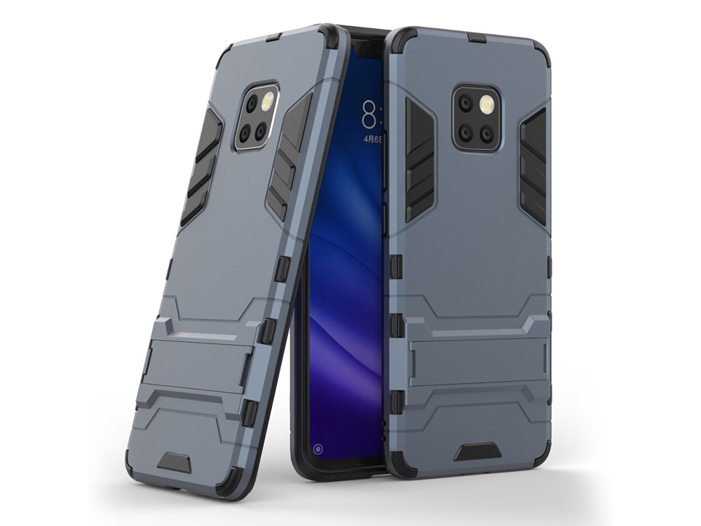 Удароустойчив гръб с Поставка за Huawei Mate 20 Pro, Тъмно син