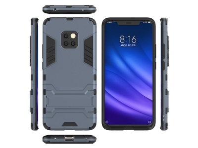 Удароустойчив гръб с Поставка за Huawei Mate 20 Pro, Тъмно син