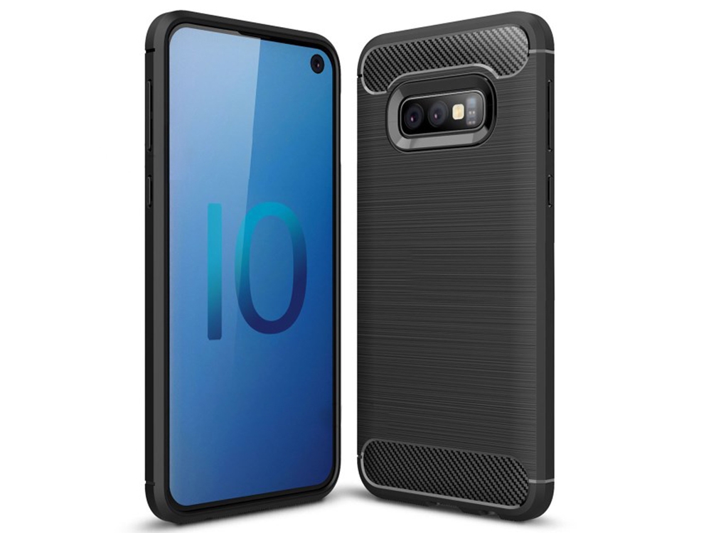 Силиконов Калъф Carbon за Samsung Galaxy S10e, Черен