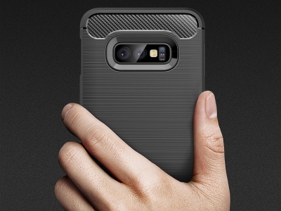 Силиконов Калъф Carbon за Samsung Galaxy S10e, Черен