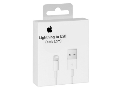 Кабел Apple MD819 iPhone 5 Lightning 2м, Бял