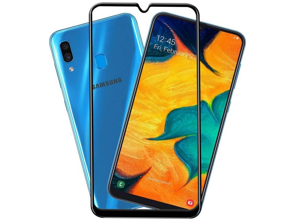 Стъклен Протектор Full Glue 5D за Samsung Galaxy A30, Samsung Galaxy A50, Samsung Galaxy A30s , Черен