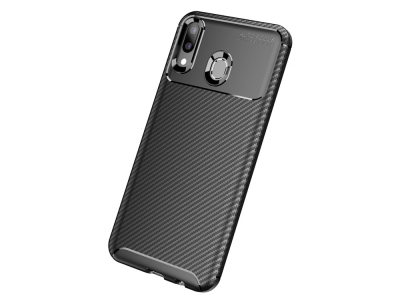 Силиконов гръб Carbon Fiber за Samsung Galaxy M20, Черен
