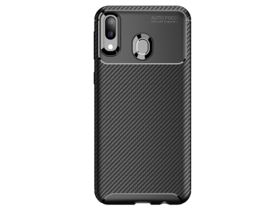 Силиконов гръб Carbon Fiber за Samsung Galaxy M20, Черен