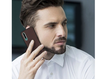 Стъклен гръб със силиконова лайстна Glass за Huawei P30, Тъмно сив