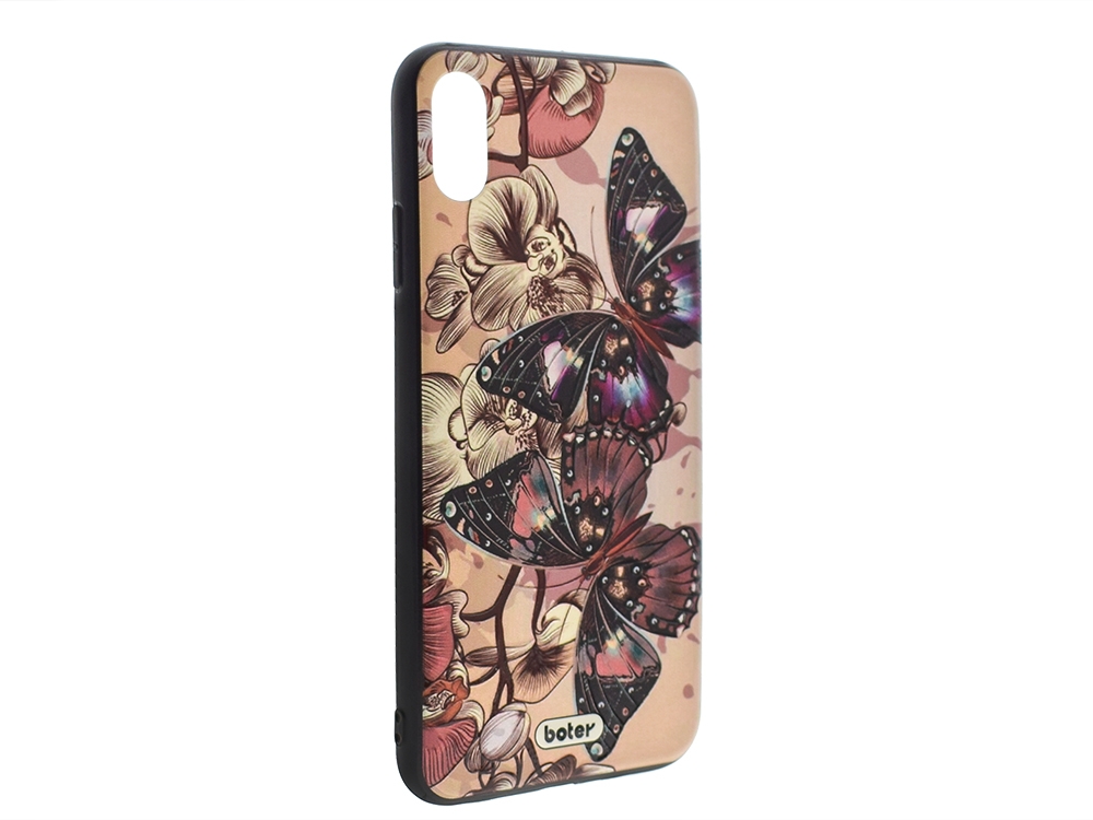 Пластмасов гръб Boter за iPhone XS Max (6.5), Пеперуди