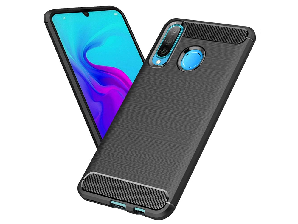 Силиконов Калъф Carbon Fibre Brushed за Huawei P30 lite, Черен