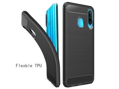 Силиконов Калъф Carbon Fibre Brushed за Huawei P30 lite, Черен
