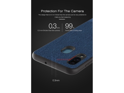 Удароустойчив Гръб Cloth Leather за Samsung Galaxy A30, Тъмно син