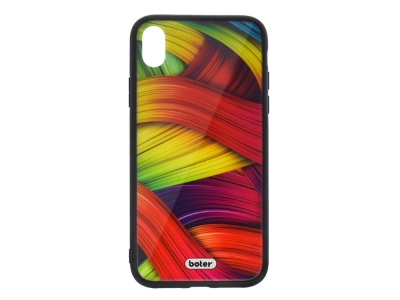 Пластмасов Гръб Glass Boter за iPhone XR (6.1), Цветни нишки 