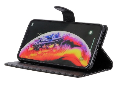 Калъф тефтер Litchi Texture за Samsung Galaxy A10, Черен