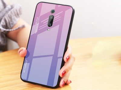 Стъклен Гръб Glass за Xiaomi Redmi K20 / Xiaomi K20 Pro / Xiaomi Mi 9T / Xiaomi Mi 9T Pro, Розов/ Лилав