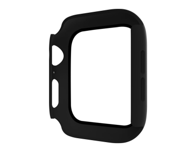 Пластмасов бъмпер + стъклен протектор за Apple Watch Series 5/4 44mm , Черен