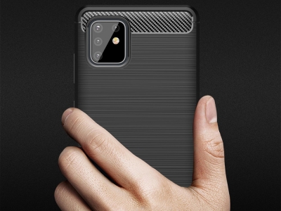 Силиконов Калъф Carbon Fibre Brushed за Samsung Galaxy A81 / Note 10 Lite, Черен 