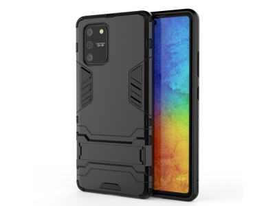Удароустойчив гръб с Поставка за Samsung Galaxy S10 Lite / Galaxy A91, Черен