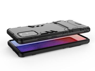 Удароустойчив гръб с Поставка за Samsung Galaxy S10 Lite / Galaxy A91, Черен