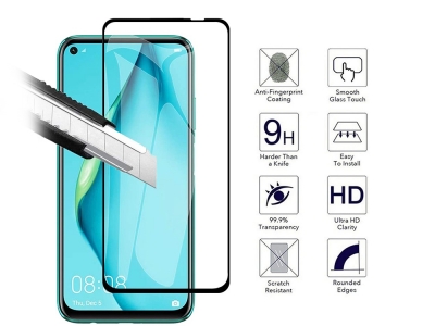 Стъклен Протектор Full Glue 5D за Huawei P40 Lite, Черен