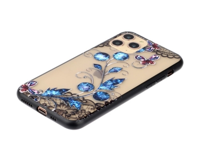 Удароустойчив гръб Lace Flower за Iphone 11 Pro, Сини Пеперуди 