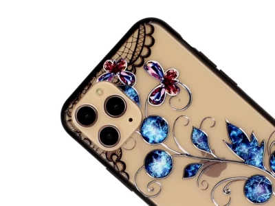 Удароустойчив гръб Lace Flower за Iphone 11 Pro, Сини Пеперуди 
