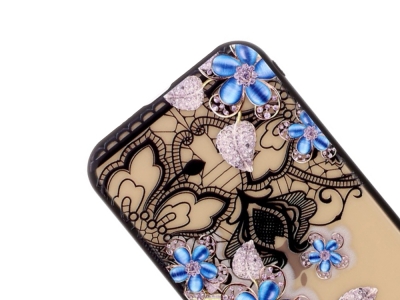 Удароустойчив гръб Lace Flower за Iphone 11 Pro, Сини цветя