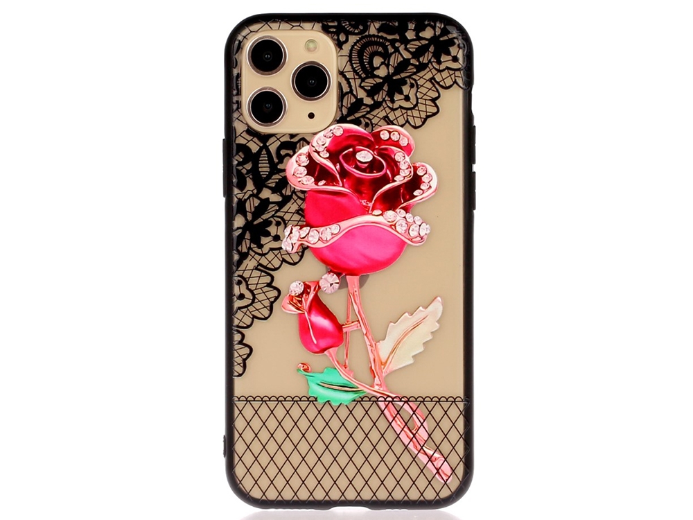 Удароустойчив гръб Lace Flower за Iphone 11 Pro, Роза