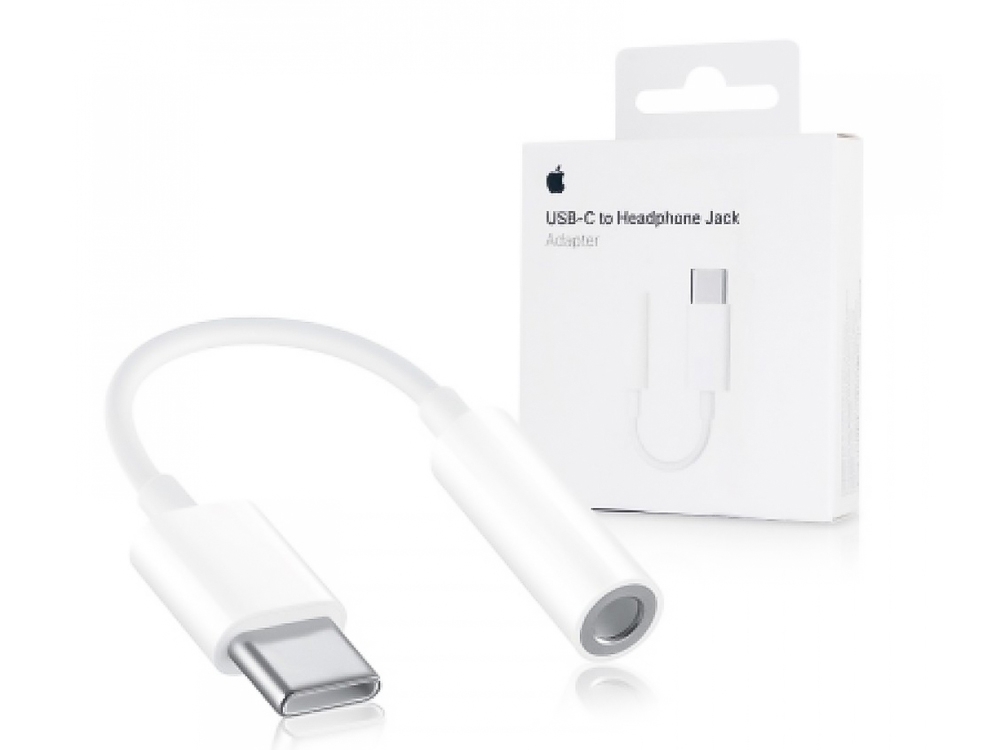 Преходник на Apple MU7E2ZM A с Jack 3.5 mm към Type C, Бял