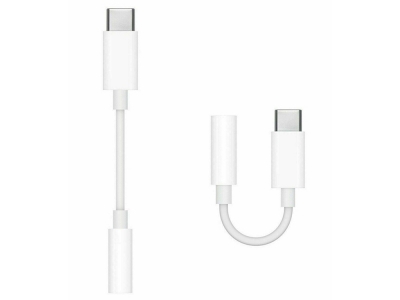 Преходник на Apple MU7E2ZM A с Jack 3.5 mm към Type C, Бял
