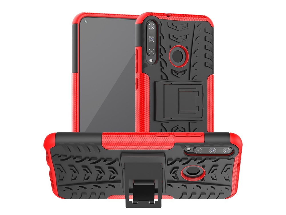 Удароустойчив Калъф Shockproof Pattern за Huawei P40 lite E/Y7p/Honor 9C, Червен