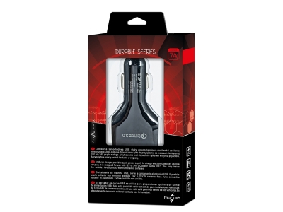 Зарядно за автомобил ATX 4xUSB QC3.0 7A, Черен