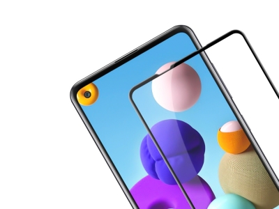 Стъклен протектор 5D Full Glue за Samsung Galaxy A21s, Черен