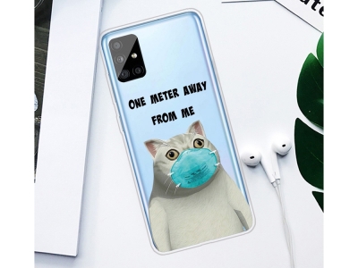 Силиконов Гръб за Samsung Galaxy A31, Котка с маска