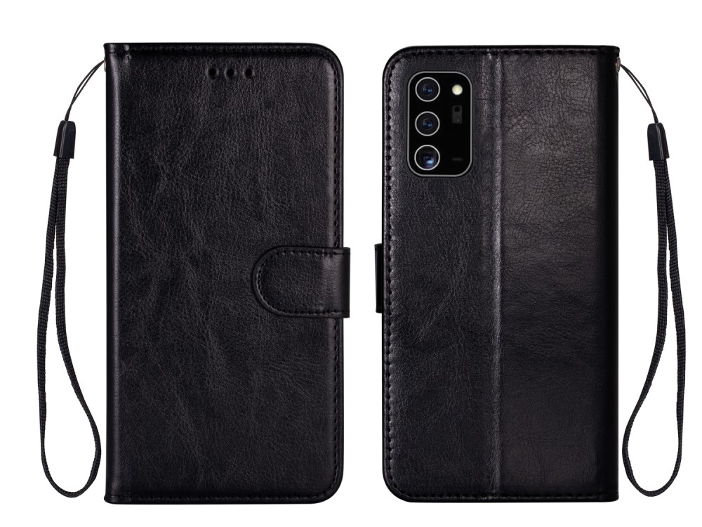 Калъф Тефтер Crazy Horse за Samsung Galaxy Note 20 / Note 20 5G, Черен
