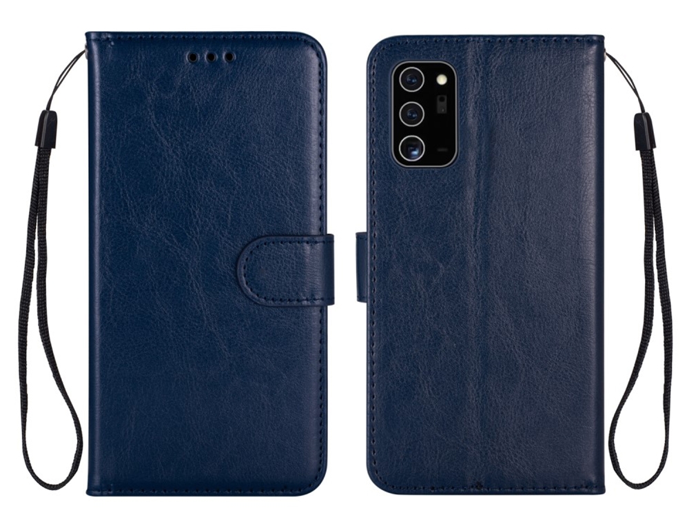 Калъф Тефтер Crazy Horse за Samsung Galaxy Note 20 / Note 20 5G, Тъмно син