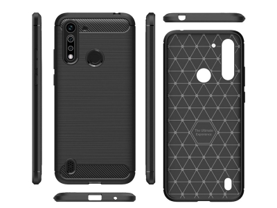 Силиконов Калъф Carbon Fibre Brushed за Motorola G8 Power Lite, Черен