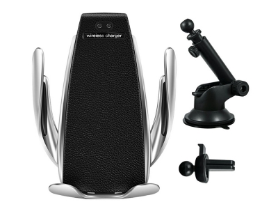 Поставка за кола и безжично зарядно QI-221 Sensor / Induction (10W) Black