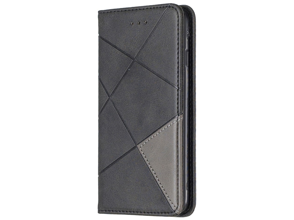 Калъф Тефтер Leather Prismatic за Iphone 7/8/SE (2020), Черен