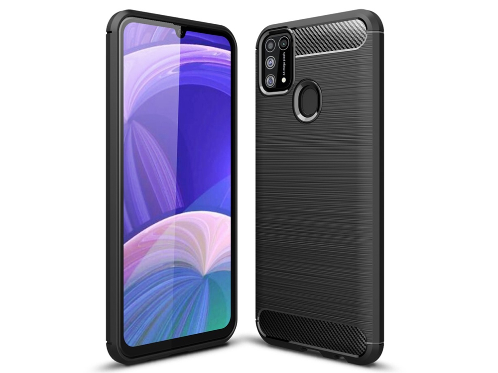 Силиконов Калъф Carbon за Samsung Galaxy M31, Черен