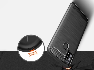 Силиконов Калъф Carbon за Samsung Galaxy M31, Черен