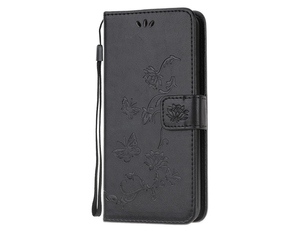 Калъф Тефтер Butterfly Flower за Samsung Galaxy M21/M30s, Черен
