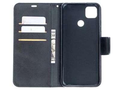 Калъф Тефтер Leather Wallet за Xiaomi Redmi 9C, Черен