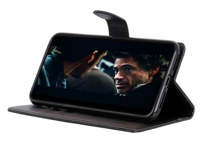 Калъф Тефтер Litchi Grain Wallet Stand за OnePlus Nord, Черен