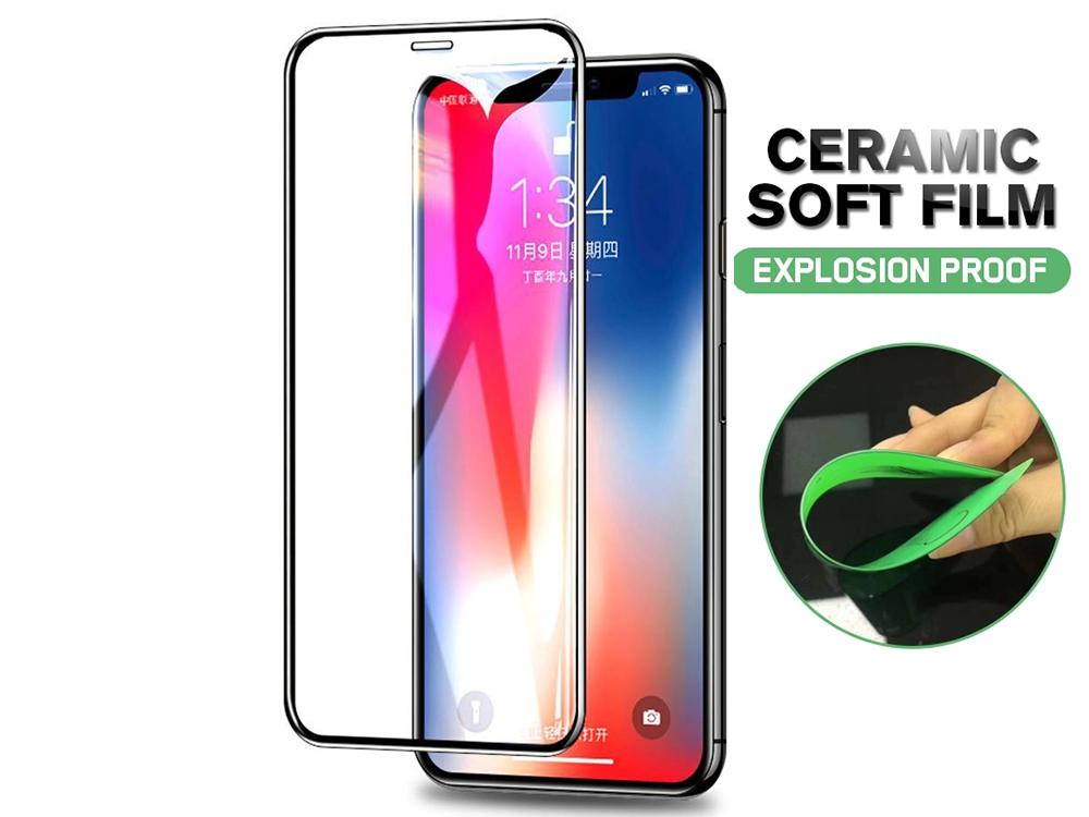 Стъклен Протектор Full Glue Hard Ceramic за iPhone 12 / 12 Pro, Черен