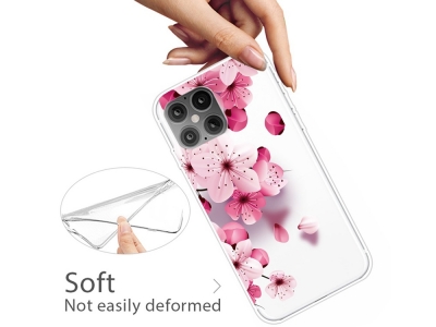 Силиконов калъф iPhone 12 Pro Max 6.7-inch, Розови цветя 