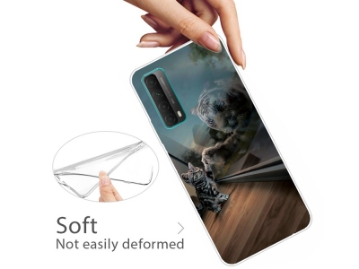 Силиконов калъф за Huawei P smart 2021 / Huawei Y7a, Коте и Тигър