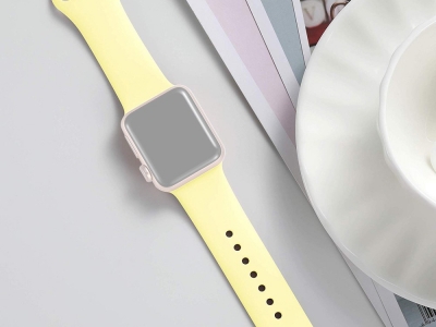 Силиконова каишка за Apple Watch Series 1/2/3 42mm / Series 4/5/6/SE 44mm, Жълт